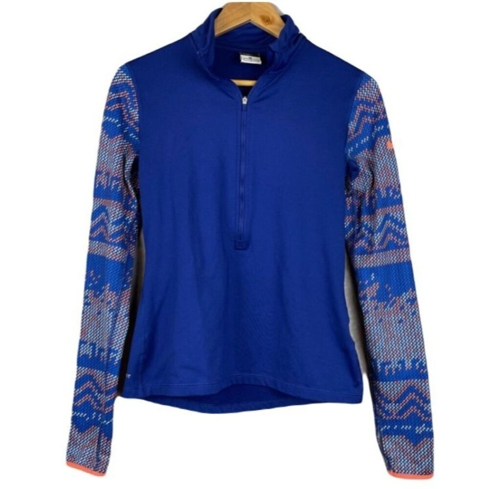 Nike Pro Women's Blue Hyperwarm Nordic Court Half-Zip Training Shirt Size Small - Picture 3 of 11